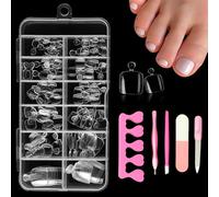 XFSRG 120 Pièces Faux Ongles Pieds 11 Tailles Orteil Nail Art Couverture Complète Avec 5 Outils pour Manucure pour Femmes Filles Salon de Manucure Nail Art (17)