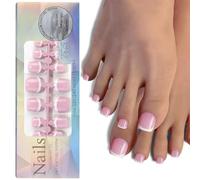 XFSRG 120 Pièces Faux Ongles Pieds Carrés French Manucure Pédicure Système Gel Soft Prêtàporter Naturel