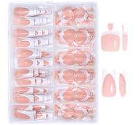XFSRG 144 PCS Faux Ongles Mains et Pieds Carré Court Press on Nails Couverture Complète Doux et Lisse Capsules Ongles