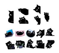 XFSRG 16 Pièces Marque Page Magnetique Chat Noir Mignon Marque Page Enfant Adulte Signets Magnetiques Accessoires Lecture Livre Cadeau Etudiant Femme Fille