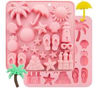 XFSRG 2 moules Plage Vacances Fondant Moule Silicone pour Petit gâteau Décoration,pour loisirs créatifs, décoration de gâteau