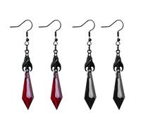 XFSRG 2 Paire Boucles d'oreilles Halloween Gothiques Chauve Souris Boucles d'oreilles Bat Foncée Pendante Halloween Earrings Cristal Punk Rock Helloween Bijoux Accessoires Cosplay Fête Party