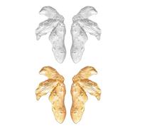 XFSRG 2 Paires Boucles d'Oreille Femme Extravagantes en Forme de Feuilles Textures Plissées Élégantes Accessoires pour Vacances à la Plage