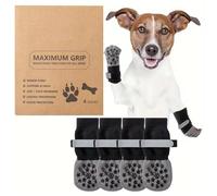 XFSRG 2 Paires Chaussette Antidérapantes Chien Chaussettes Rapantes avec Double Face Chaussettes Chien avec Réglables Réfléchissantes Sangle (XL)