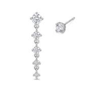 XFSRG 2 PCS Boucles D'oreilles Pendantes Goutte ' Longues Zircon Cubique Boucles d' Femme Oreilles Percées Bijoux Élégants pour Femme Soirée Mariage Quotidien (Argent)
