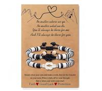 XFSRG 2 Pcs Bracelets d’Amitié Nœud Infini Bracelets Tressés Boho Réglables avec Perles en Argile Polymère Cadeau pour Couple Sœur Meilleure Amie et Amies