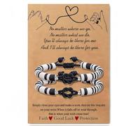 XFSRG 2 Pcs Bracelets d’Amitié Nœud Infini Bracelets Tressés Boho Réglables avec Perles en Argile Polymère Cadeau pour Couple Sœur Meilleure Amie et Amies