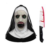 XFSRG 2 Pezzi Halloween Maschera e Coltello Insanguinato Finto Set di Scream Horror Raccapricciante Mask per Carnevale Festa(Set C)