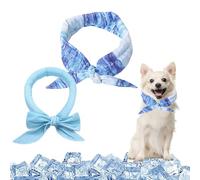 XFSRG 2 Pièces Bandana Chien Refroidissement Écharpe Confortable et Fraîche Collier Respirant Cool Accessoire pour Été et Activités Extérieures(Bleu/S)