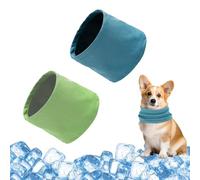 XFSRG 2 Pièces Bandana Chien Refroidissement Écharpe Confortable Foulard Collier Chiens Rafraîchir l'Été Accessoire de Mode pour Animaux(Bleu+Vert/M)