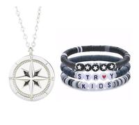 XFSRG 2 Pièces Bijoux Femme Modèle pour Couple Étoile à Six Branches Bijoux Collier en Zircone Bracelet en Pâte à Modeler Convient aux Hommes et aux Femmes