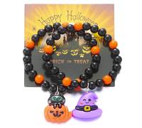 XFSRG 2 Pièces Bracelet Halloween Femme Pendentif Fantôme Citrouille Bracelets Amusant et Mignon Accessoires de Mode pour Halloween