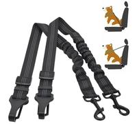 XFSRG 2 Pièces Ceinture Chien Voiture Harnais Voiture pour Chien avec Longueur Réglable et Absorption des Chocs pour Tous Les Chiens et Chats