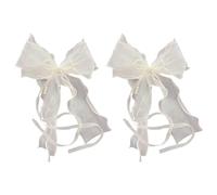XFSRG 2 Pièces Cierge de Baptême Bougie Baptême Nœud en Voile Perlé Décoration pour Bougie Cierge de Communion Accessoire Cérémonie Religieuse