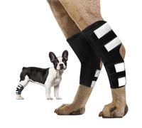 XFSRG 2 Pièces Coudiere Chien de Jambe Soutien de Guérison Postérieure Chien Empêchant Le Léchage avec Réflecteurs pour la Prévention des Blessures et Réadaptation(Noir/S)
