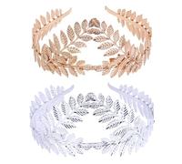 XFSRG 2 Pièces Couronne Femmes en Forme de Feuille Diademe Élégant Rétro Tête de Mariée Accessoires de Coiffure à la Mode