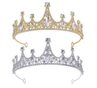 XFSRG 2 Pièces Cristaux Couronne Femmes Délicatesse et Élégance Diademe Accessoires de Robe pour les Dîners Mariages Fêtes