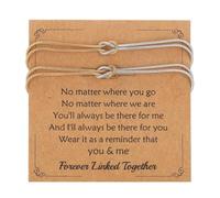 XFSRG 2 Pièces Double Couche Torsadée Bracelet avec Carte Bracelets Élégant Réglable Bracelet pour Couple Meilleures Amies