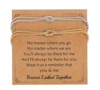 XFSRG 2 Pièces Double Couche Torsadée Bracelet avec Carte Bracelets Élégant Réglable Bracelet pour Couple Meilleures Amies