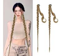 XFSRG 2 Pièces Extension de Queue de Cheval Tressée 70cm Extensions de Cheveux avec Attache Enveloppante Synthétique Postiches Longue Ponytail Extension pour les Femmes(HTY18B)