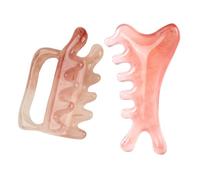 XFSRG 2 Pièces Fascia Massage Tool Gua Sha Visage Corps Peigne de Massage Multifonctionnel 4 en 1 pour Le Cou l'épaule Bas du Dos Cuisses Fesses et Le Corps Complet