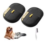 XFSRG 2 Pièces Gant de Retraite de Poils Animaux 1 Pièces Brosse Gant de Toilettage Double Face pour Animaux de Compagnie Gants D'épilation Réutilisables(B)