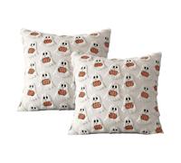 XFSRG 2 Pièces Housse de Coussin Halloween 45x45 cm Citrouille Fantôme Doux Decoration Automne pour Canapé Maison Salon Fête