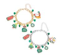 XFSRG 2 Pièces Noël Bracelet Femme Noel Bijoux Chaîne à Breloques Accessoires Fille Alliage Festifs Cadeau Bracelet Thème Noël Bijoux Décoratifs Hiver (A)
