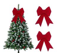 XFSRG 2 Pièces Nœuds de Noël Gros Noeud Rouge de Noel Décorations Festives pour Célébrations Familiales Sapin Fenêtres Portes et Murs