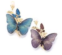 XFSRG 2 Pièces Papillon Broche Femme Élégant Épingle Décorative Mode Bijoux Accessoire pour la Fête Mariage Anniversaire