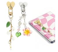 XFSRG 2 Pièces Pendentifs pour Téléphone Bijoux de Liseuse Electronique Portable Breloques Y2K Mignonnes Téléphone Portable Tablette Charms Porte-Clés Sac à dos (Set B)