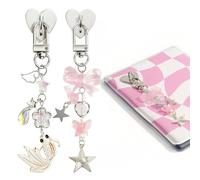 XFSRG 2 Pièces Pendentifs pour Téléphone Bijoux de Liseuse Electronique Portable Breloques Y2K Mignonnes Téléphone Portable Tablette Charms Porte-Clés Sac à dos (Set A)