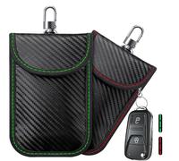 XFSRG 2 Pièces Pochette Anti RFID Clé Voiture Étui Protection Faraday Blocage Signal GPS WiFi Bluetooth Porte Clés Sécurité Antivol Télécommande Auto Accessoire(Noir)