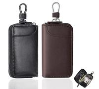 XFSRG 2 Pièces Porte Clef Voiture Homme PU Porte Monnaie Multifonctionnel Mini Trousse à Clés pour de Monnaie Clés