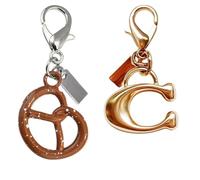 XFSRG 2 Pièces Porteclés Bretzel Pendentif de Sac Forme Lettre C Bijou de Breloque à Main Porte emme Bretzel Accessoire pour Sac et Clés (A)