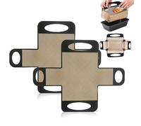 XFSRG 2 Pièces Tapis de Cuisson en Silicone Alimentaire Moules à Pain Réutilisables avec 4 Poignées Idéal pour Biscuits et Pâtisserie