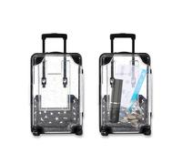 XFSRG 2 Pièces Tirelire en Forme de Kreative Mini Valise avec Support Téléphone Accessoire de Bureau Créatif, Idéal pour Cadeau, Décoration Maison et Voyage (Blanc)