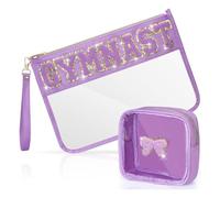 XFSRG 2 Pièces Trousse de Toilette Transparente Pochette Rectangulaire Maquillage Femme Sac Maquillage PVC Vanity Voyage Imperméable Trousse de Toilette Étanche (Violet)