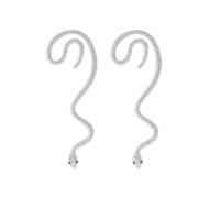 XFSRG 2 Stück Boucles D'oreilles Manchette Serpent Ear Cuff Boucle 'oreille sans Piercing Manchette D'oreille Faux Cartilage Serpent pour Femme (Argent)