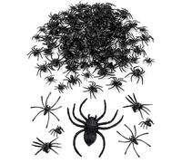 XFSRG 202 Pièces Araignée Plastique Halloween Plastique Réalistes Bogues Faux Araignées Décoration Accessoires Halloween pour Toutes Sortes de Farces Jeux Et Cadeaux Farfelus