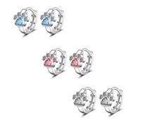 XFSRG 3 Paires Boucles D’oreilles Argent pour Enfant Patte de Chat et