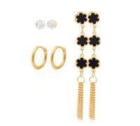 XFSRG 3 Paires Boucles d'Oreilles Pendantes Géométrique pour Femme Filles Lot Boucle d'Oreille Métal Dorée Mode Bijoux Ensemble