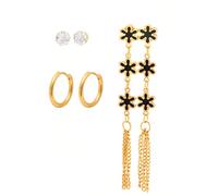 XFSRG 3 Paires Boucles d'Oreilles Pendantes Géométrique pour Femme Filles Lot Boucle d'Oreille Métal Dorée Mode Bijoux Ensemble