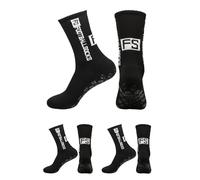 XFSRG 3 Paires Chaussettes Antidérapantes Foot Homme Femme Chaussette Antidérapante Sport Respirantes Confortables pour Football Basketball Trekking(Noir)