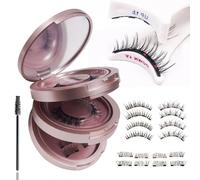 XFSRG 3 Paires Faux Cils Magnetique Faux Cils Naturel Réutilisables 3D Faux Cils Facile à Porter et à Enlever pour Les Maquillage Rapide Débutants(Rose)