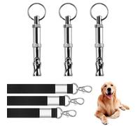 XFSRG 3 Pcs Sifflet pour Chien, Sifflet Compagnie en Acier Inoxydable à fréquence réglable avec lanière, ultrasons Professionnel Accessoire Idéal pour l'Éducation Canine