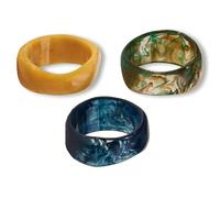 XFSRG 3 Pièces Bracelet en Résine Acrylique pour Femme Bracelet En Acrylique Vintage Large Bangle Jonc en Translucide pour Maman Anniversaires Fêtes