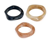 XFSRG 3 Pièces Bracelet en Résine Acrylique pour Femme Bracelet En Acrylique Vintage Large Bangle Jonc en Géométrique Irrégulier pour Maman Anniversaires Fêtes