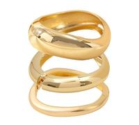 XFSRG 3 Pièces Bracelet Femme Élégant Boho Manchette Minimaliste Bracelets Cadeau pour Anniversaire(Or)