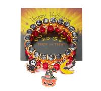 XFSRG 3 Pièces Bracelet Halloween Femme Pendentif Fantôme Citrouille Chauve Souris Bracelets pour Couples Accessoires de Fête